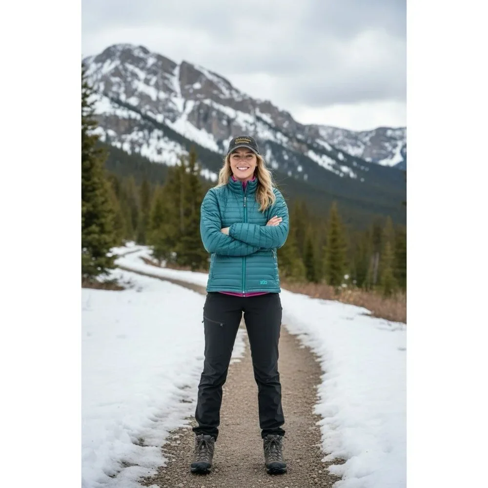 $249 Stio PINION 800 Down Sweater Fullzip Women's Med Hillside Spruce Green - Picture 3 of 16